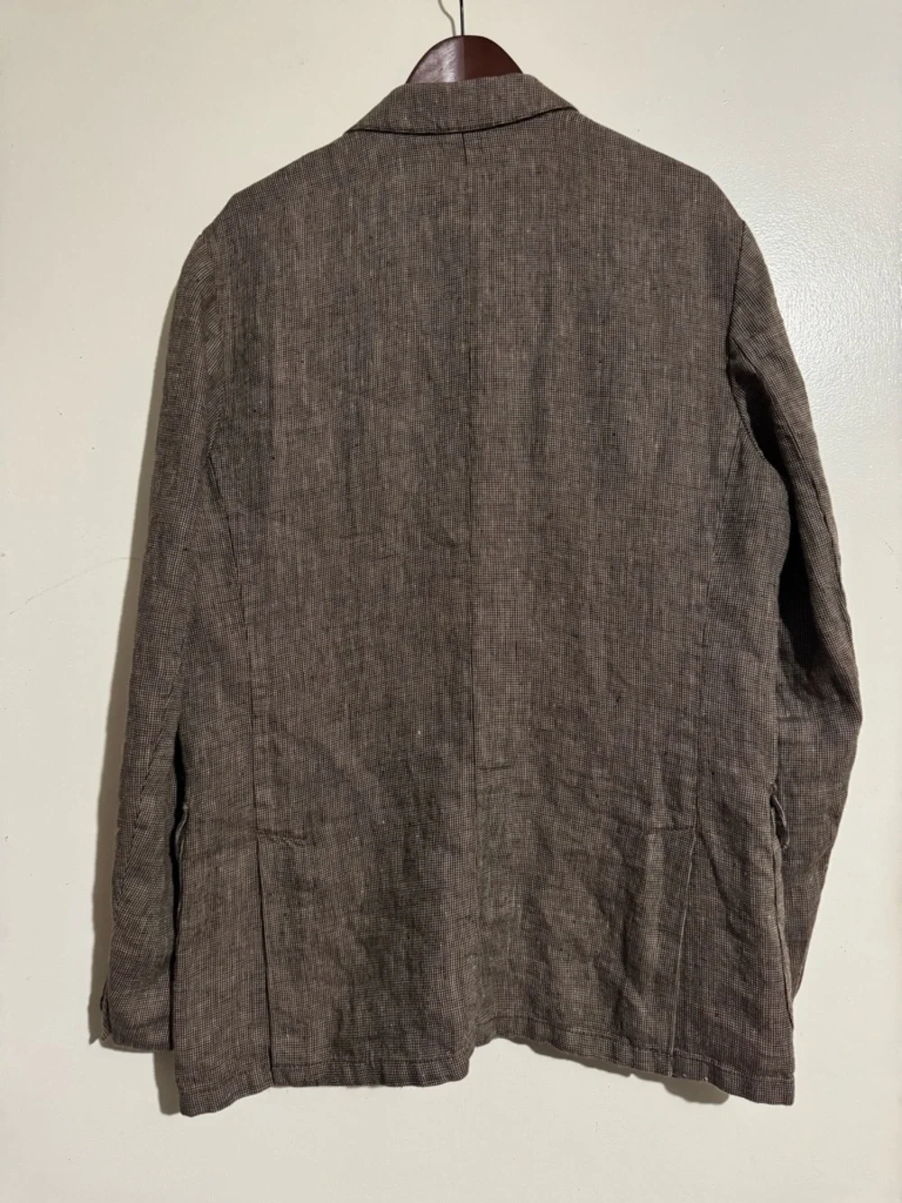 J. Crew brown Irish linen sport coat jacket 42R Baird Mcnutt two button closure